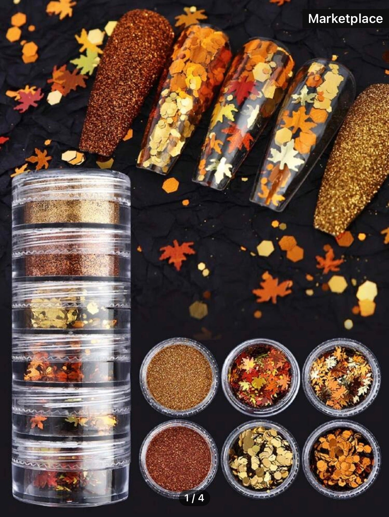 Foil glitter & leaves