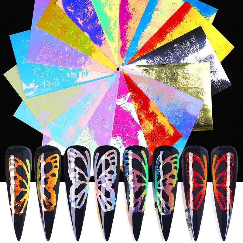 Aurora Butterfly Nail art Sticker